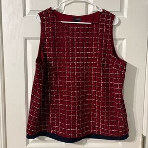 The Limited Red Grid Sleeveless Blouse